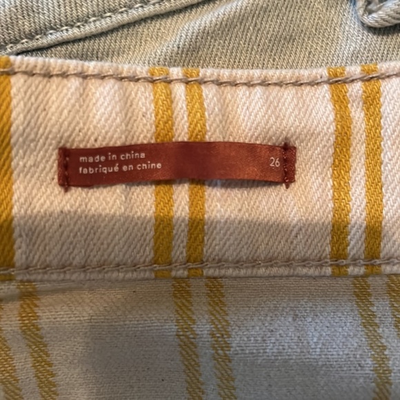 🎉HP🎉. 19. Anthropologie Pilcro High Rise Denim Shorts /Mustard & Cream Stripes - Picture 11 of 16